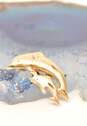 14K Yellow Gold 'Mother & Baby' Dolphin Pendant 0.9g image number 2