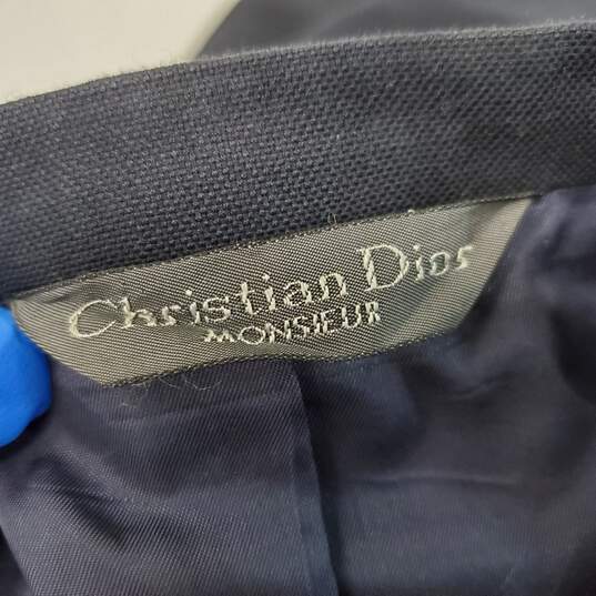 Christian Dior Monsieur Navy Blue Blazer Jacket Men's Size 48 - AUTHENTICATED image number 3