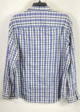Perry Ellis Men Blue Plaid Button Up Shirt XL alternative image