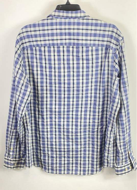 Perry Ellis Men Blue Plaid Button Up Shirt XL image number 2