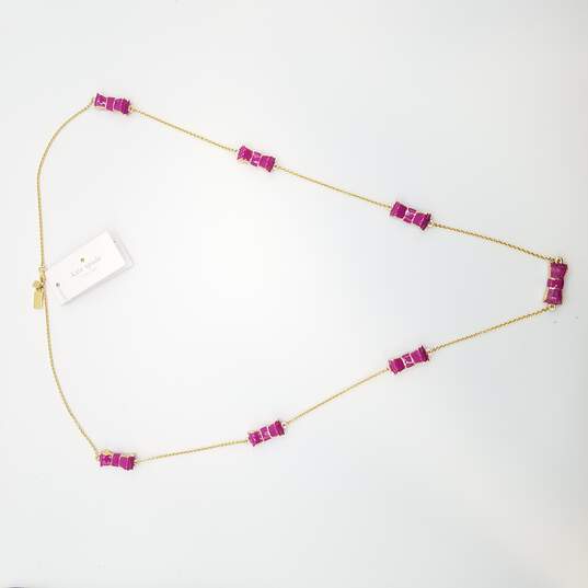 Buy the Kate Spade Take A Bow Baja Rose Pink Station Necklace W/Tag  |  GoodwillFinds