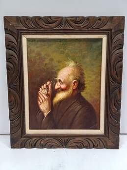 Oil Portrait Painting by Hector Moncayo Framed