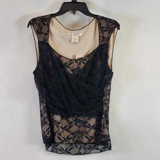Max Studio Women Black Lace Blouse XL NWT image number 1