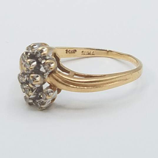 Buy the 14K Gold Diamond Cluster Sz 4 1/4 Ring 2.6g | GoodwillFinds