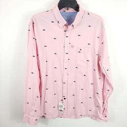 Tommy Hilfiger Men Pink Printed Button Up Shirt L NWT