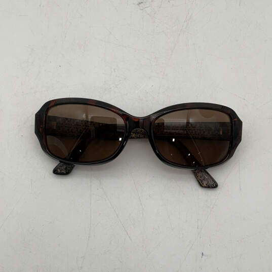 Womens GU7410 Black Brown Lens Full Rim Fashionable Rectangle Sunglasses image number 1