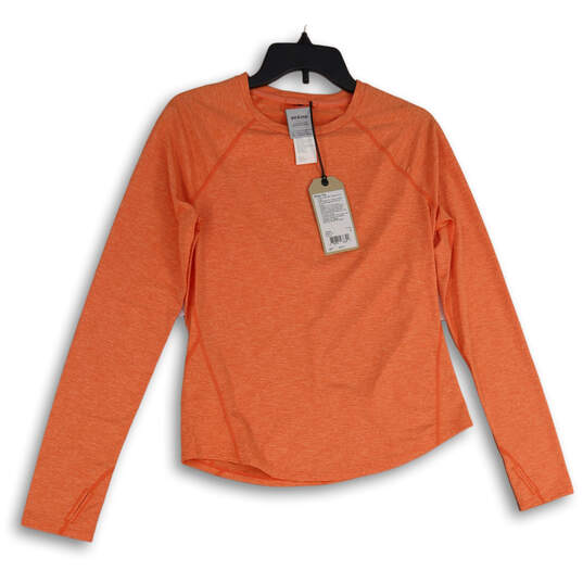 NWT Womens Orange Eileen Space Dye Long Sleeve Activewear Top Size Small image number 1