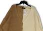 NWT Womens Tan Beige Long Sleeve Button Front Cardigan Sweater Size 26/28 image number 3