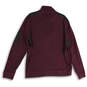 Womens Burgundy Red Moc Neck Long Sleeve 1/4 Zip Pullover Sweater Size L image number 2