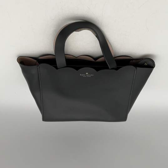 Kate Spade Womens Black Magnolia Street Mina Leather Double Handle Tote Bag image number 3