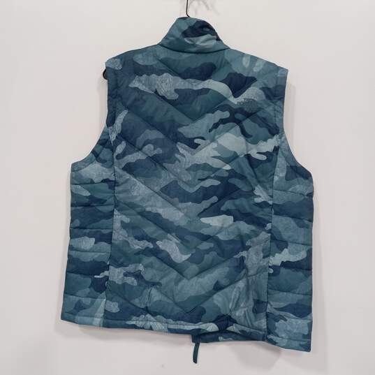 The North Face Blue Camouflage Puffer Vest Women's Size XXL image number 4
