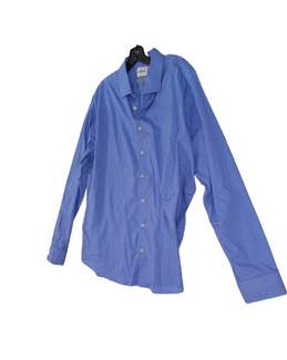 Mens Blue Long Sleeve Collared Button Up Shirt Size XXL alternative image