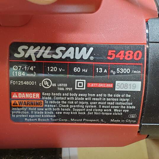 Skil 2.3HP Skilsaw Circle Saw #5480 7-1/4 Electric Hand Tool-For Parts/Repair image number 3