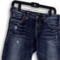 Womens Blue Medium Wash Pockets Stretch Distressed Straight Jeans Sz 29/25 image number 3