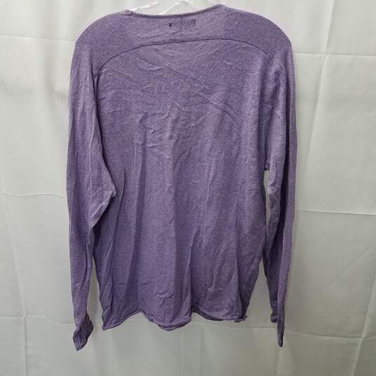 Zara Man Basic Purple Stretch Pullover Sweater Size XL image number 2