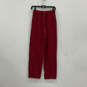 Womens Red Knitted Slash Pockets Straight Leg Pull-On Ankle Pants Size P image number 2