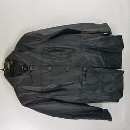 East 5th Men Black Leather Button Jacket 3X