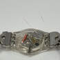 Designer Swatch Silver-Tone Blue Stone Round Dial Quartz Analog Wristwatch image number 4