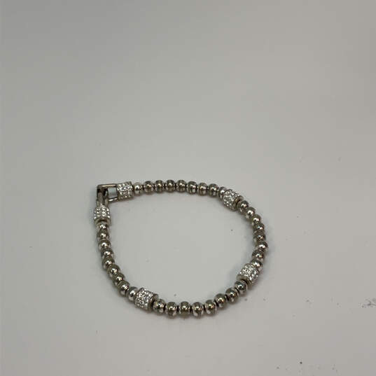 Designer Brighton Silver-Tone Rhinestone Fashionable Beaded Bracelet image number 3
