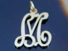 14K Yellow Gold Scrolled Initial M Pendant 1.9g