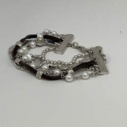 Designer Lucky Brand Silver-Tone Multi Strand Clasp Chain Bracelet alternative image
