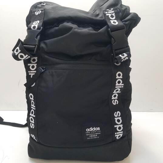 Adidas Black Nylon Drawstring Backpack Bag image number 1