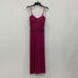 Womens Pink Criss Cross Pleated Front V Neck Back Zip Maxi Dress Size 2 image number 1