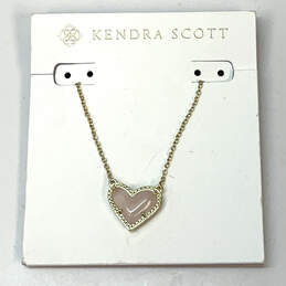 Designer Kendra Scott Gold-Tone Chain Lobster Clasp Heart Pendant Necklace