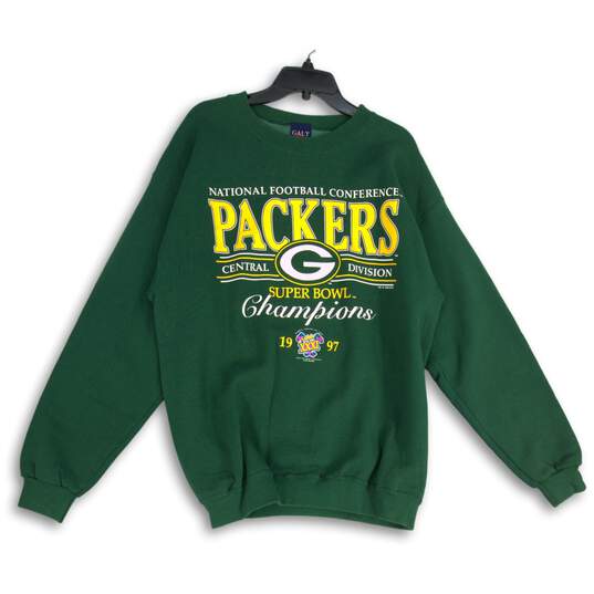 Galt Sand Mens Yellow Green Bay Packers Crew Neck Pullover Sweatshirt Size Large image number 1
