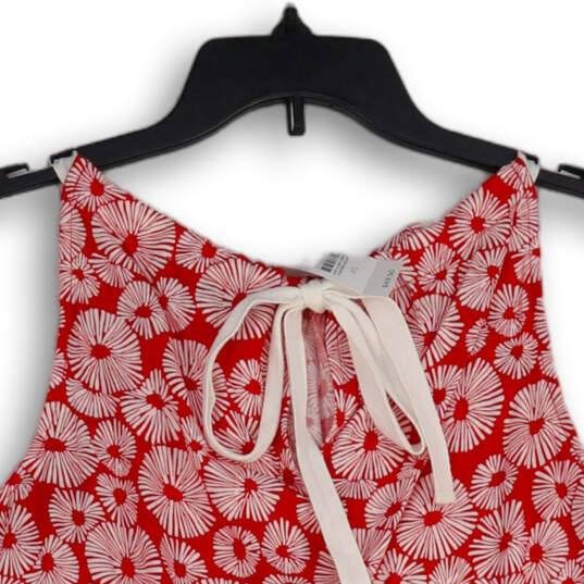 Womens Red White Printed Halter Neck Sleeveless Blouse Top Size XS image number 3