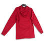 Womens Red Long Sleeve Drawstring Pullover Hoodie Size Medium image number 2