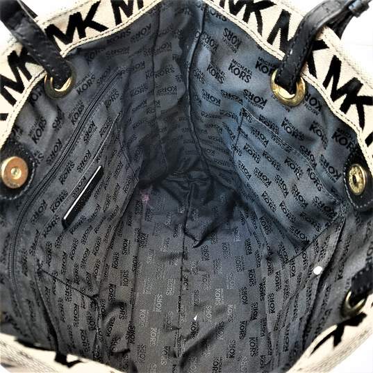 Buy the Michael Kors Monogram Tote Bag Black