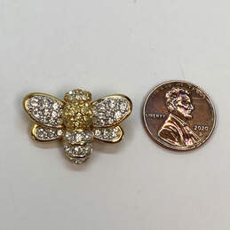 Designer Swarovski Gold-Tone Rhinestone Bumble Bee Fashionble Brooch Pin alternative image