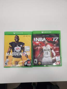 Xbox one NBA 2k17+Madden 19 Game disc untested