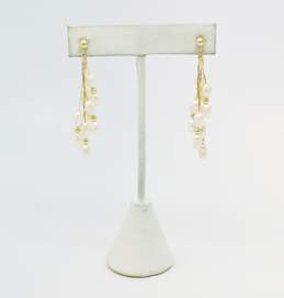 Romantic 14K Yellow Gold Pearl Drop Earrings 5.2g