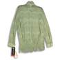 NWT Amyjess Womens Green Fringe Long Sleeve Collared Button-Up Shirt Size Large image number 2