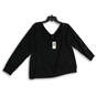 NWT Womens Black Boat Neck Long Sleeve Pullover Blouse Top Size 1/1X/14-16 image number 1