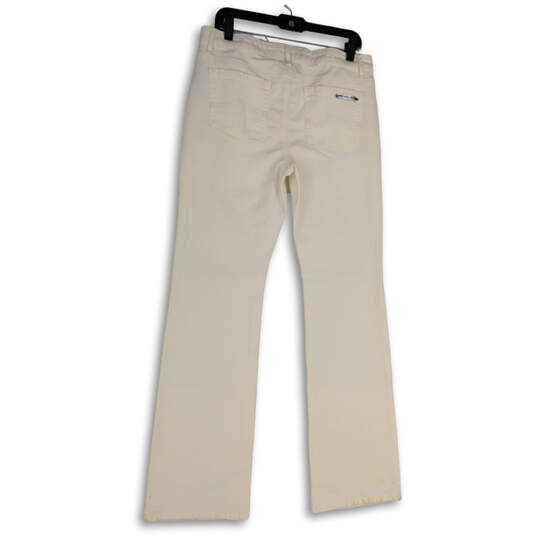 NWT Women White Denim Pockets Stretch Straight Leg Jeans Size 12 image number 2