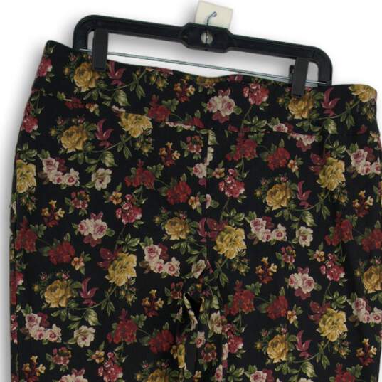 Eric Casual Womens Multicolor Floral Elastic Waist Pull-On Ankle Pants Size XL image number 3