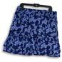 Womens Navy Blue White Floral Layered Elastic Waist Pull-On A-Line Skirt Size L image number 1