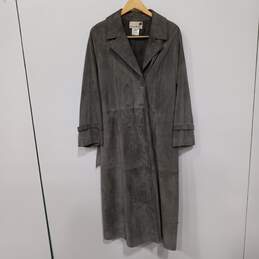 Stanley Blacker Women's Gray Leather Over Coat Size 10