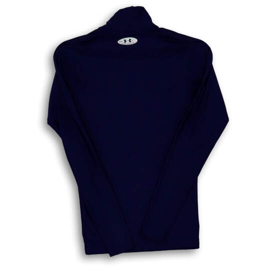 Mens Navy Blue Long Sleeve Mock Neck Pullover Compression T-Shirt Size S image number 2