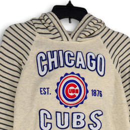 Womens Beige Chicago Cubs Soft Long Sleeve Pullover Hoodie Size Medium