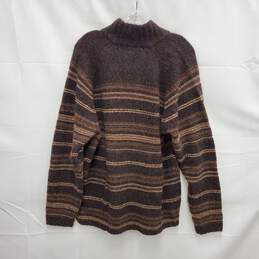 NWT Indigo Palms WM's Merino Wool Blend Half Zip Brown Striped Sweater Size XL alternative image