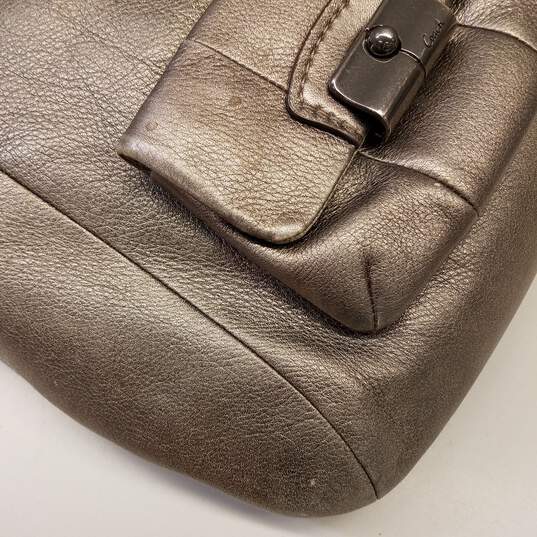 COACH 14783 Kristin Gray Metallic Leather Medium Tote Bag image number 7
