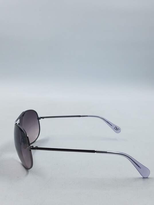 Diane von Furstenberg Gunmetal Aviator Sunglasses image number 4