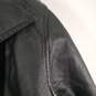 Mens Leather Long Sleeve Pockets Full Zip Motorcycle Jacket Size Small image number 3