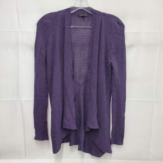 Eileen Fisher WM's Lavender Wool Open Cardigan Sweater M image number 1
