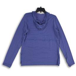 NWT L.L. Bean Womens Blue Hooded Long Sleeve Pullover Activewear Top Size M alternative image