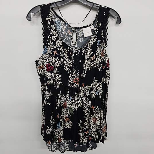 Floral Print Sleeveless Babydoll Top image number 1
